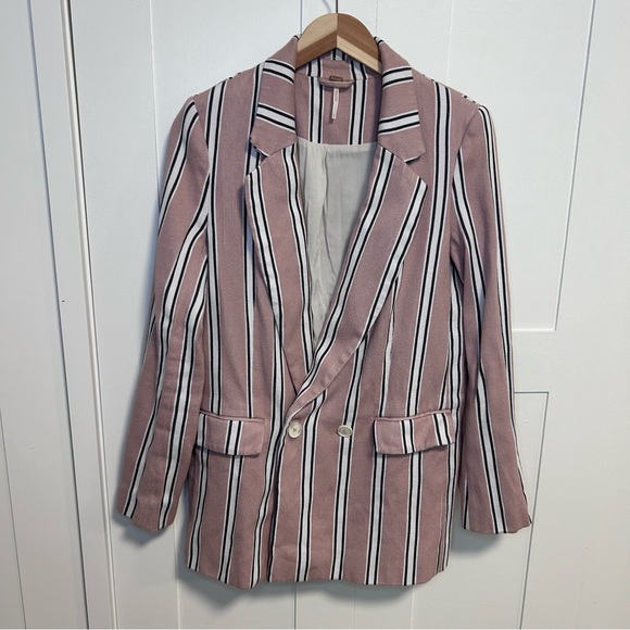 Free People Oversized Striped Blazer Small - Picture 1 of 8